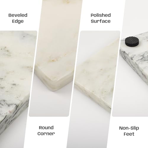 Marble Cheese and Pastry Board 16x20 Inch White Marble Board Large ﻿