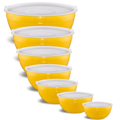 Yellow Mixing Bowls With Airtight Lids
