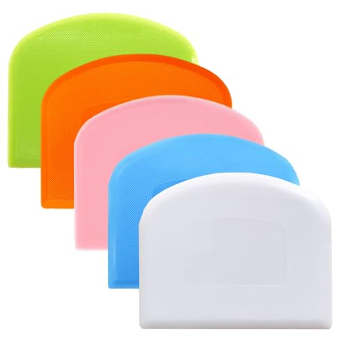 Dough Scraper 5 PCs PE Plastic Bench Scraper Flexible Bowl Scraper