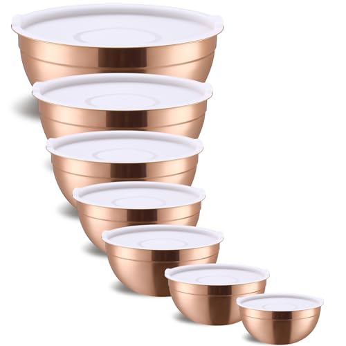 Rose Gold Mixing Bowls With Airtight Lids
