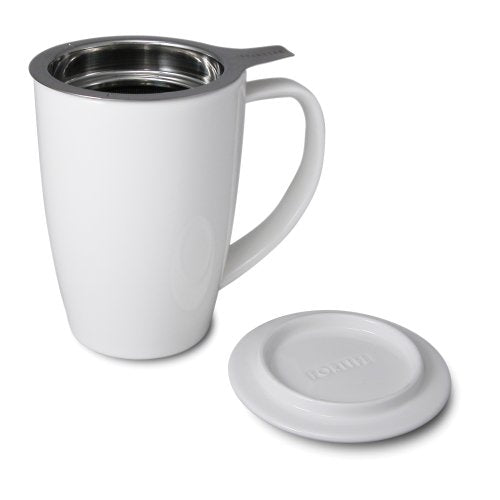 Curve Tall Tea Mug with Infuser and Lid 15 ounces