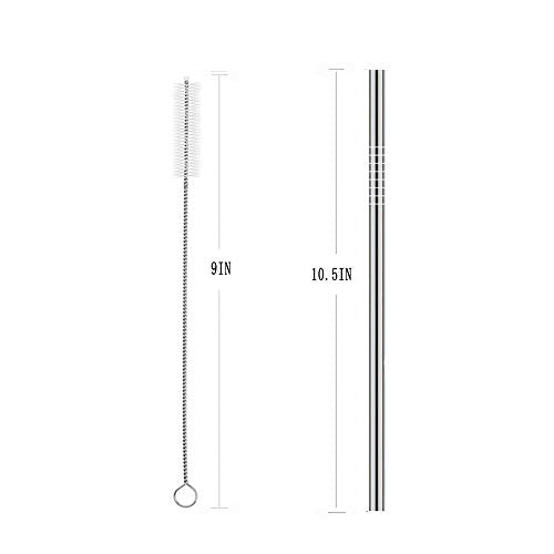 25 Piece Set Stainless Steel Straws Ultra Long 10.5 Inch Drinking Metal Straws Reusable Drinking Straws for 20 30 OZ