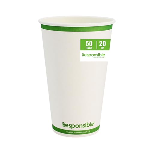 Certified Compostable 20 oz Paper Cups (50 Count)