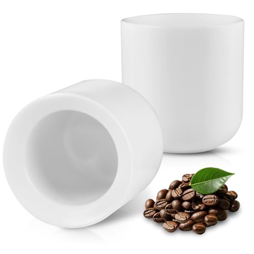 A set of 2 matte white ceramic espresso cups (2 Count)