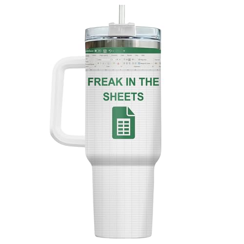 Freak Sheets Spreadsheet 40 oz Tumbler with Handle