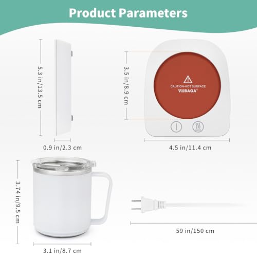 Mug Warmer Coffee Warmer with 15OZ Mug Set for Home Office Home Desk
