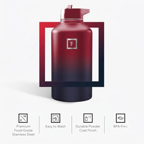 64 oz Wide Mouth Water Bottle with Straw