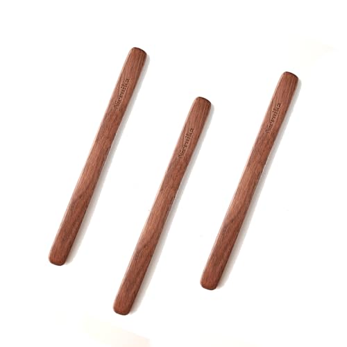 Solid Black Walnut Wood 3Pcs 6" Reusable Coffee Stirrers (3 Count)