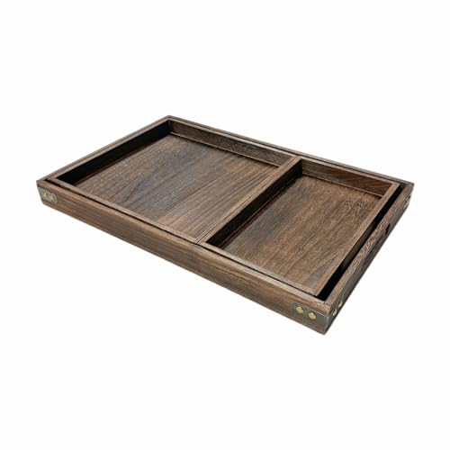 3 Piece Wooden Serving Tray Set for Ottoman (3 Count)