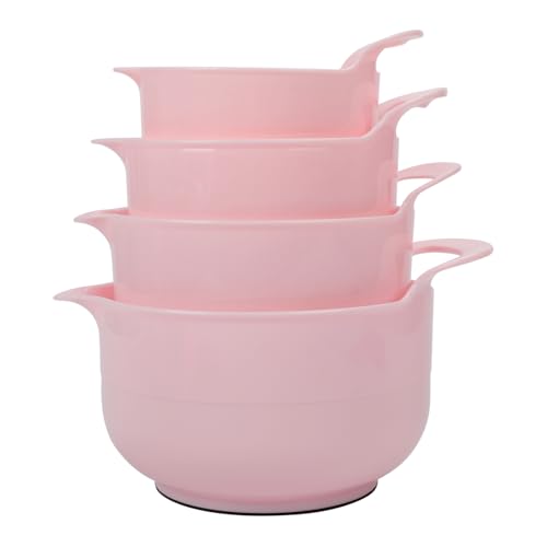 4 Pack Nesting Mixing Bowl with Pour Spout and Handle