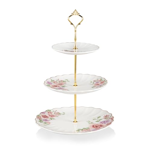 Sweejar 3 Tier Ceramic Cake Stand Wedding