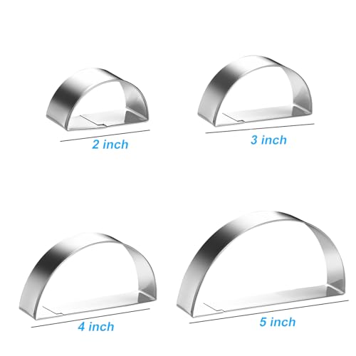 Half Circle Semicircle Cookie Cutter Set 4 Sizes 5 Inch (4 Count)