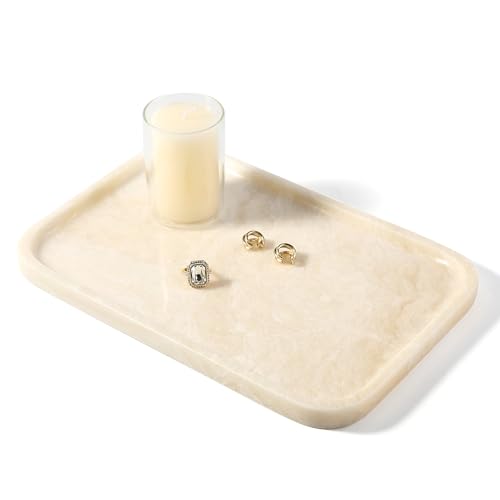 Marble Tray 12"x8" Marble Vanity Tray for Countertop Bathroom Kitchen Dresser