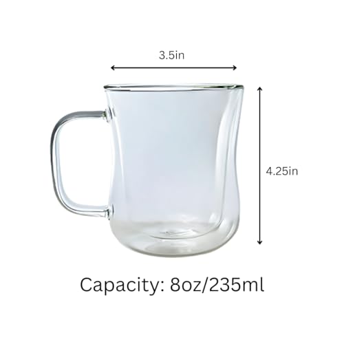 Double Walled Glass Coffee Mugs With Handle (48 Count)