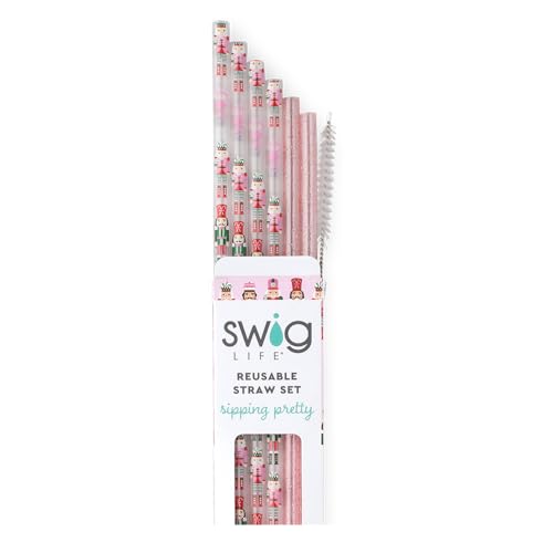 Reusable Straw Set with Cleaning Brush (6 Count)