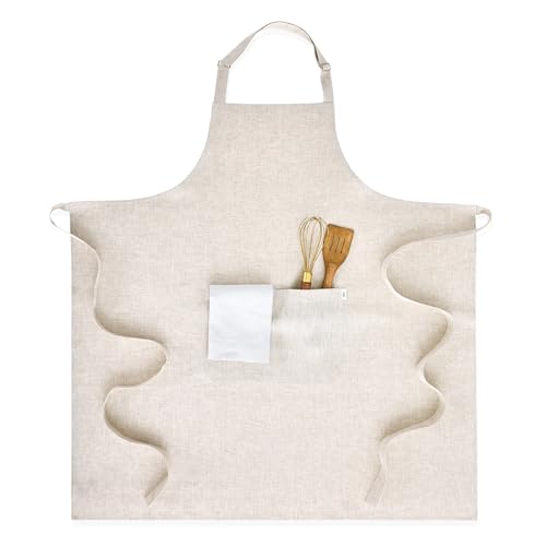 100% Pure Linen Apron Natural Woven