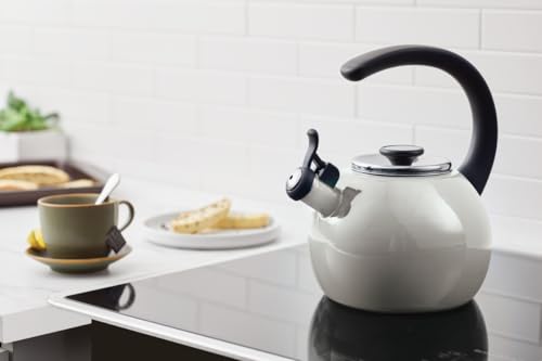 Enamel on Steel Whistling Induction Teakettle