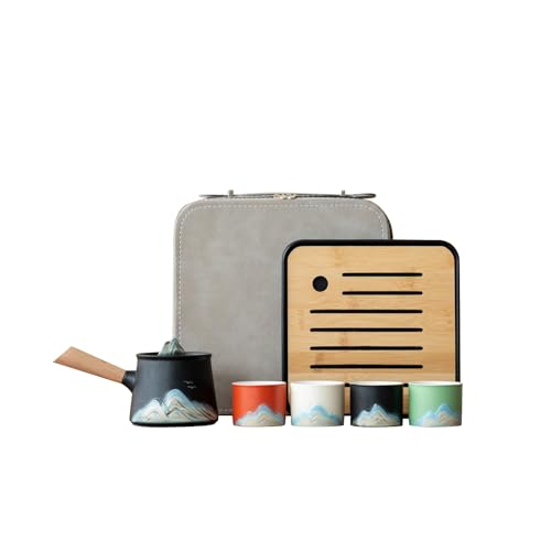 Portable Chinese Tea Set with Carry Bag (7 Count)