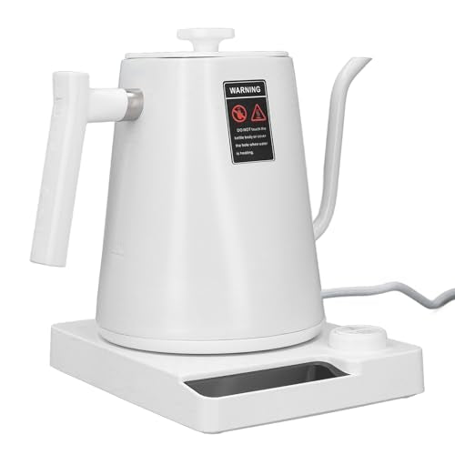 Electric Gooseneck Temperature Control Pour Over Coffee Kettle with LCD Screen Precise Brewing for Home Office Stainless Steel 1000ML