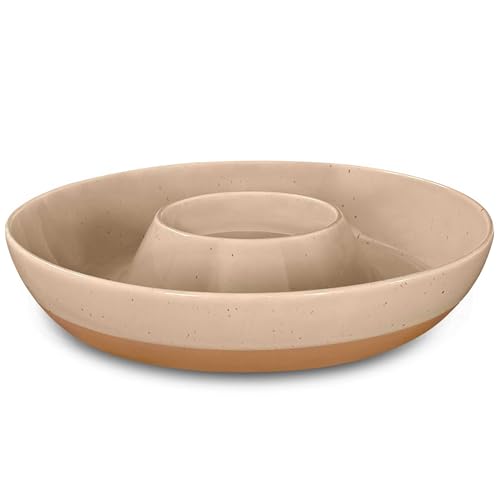Ceramic Chips and Dip Serving Tray