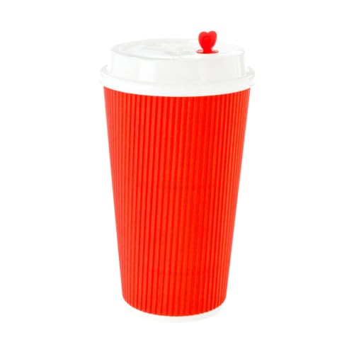 Ripple Wall Coffee Cups 500 Count 16 Ounce Insulated Red Paper Cups