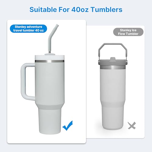 Metal Straw with Silicone Tip for 40oz Stanley Cup