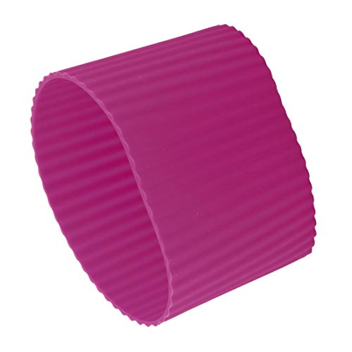 Silicone Nonslip Glass Bottle Mug Cup Sleeve Protector Cover Fuchsia