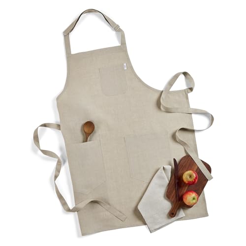 100% Pure Linen Apron Natural Adjustable