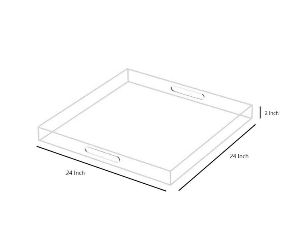 Clear Sturdy Acrylic Serving Tray with Handles