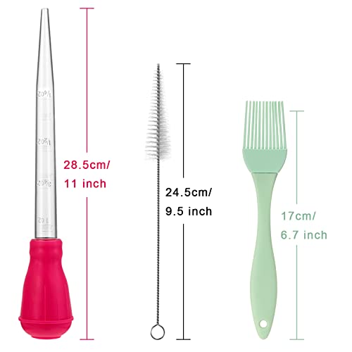 7 Pcs Large Turkey Baster Set for Cooking with Basting Brush and Brush (7 Count)