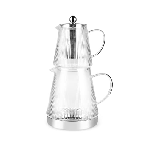 Keops XL Borosilicate Glass Teapot with Infuser and Lid for Stovetop (2 Count)