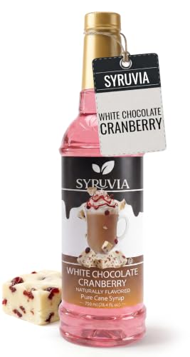 Coffee Syrup White Chocolate Cranberry Flavored Syrup for Drinks (25.4 Fl Oz)