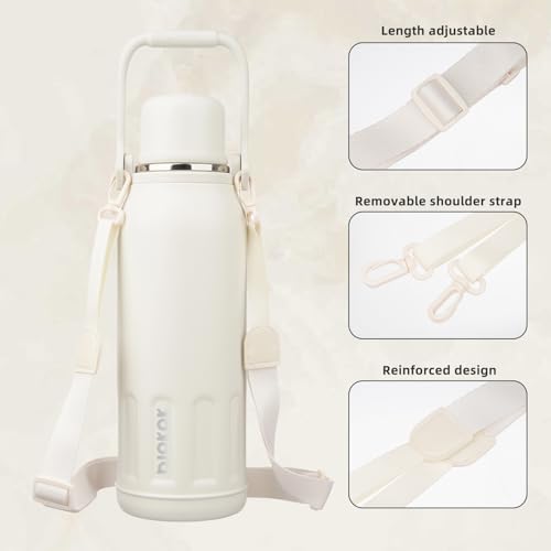 Stainless Steel Insulated Bottle with Handle & Strap