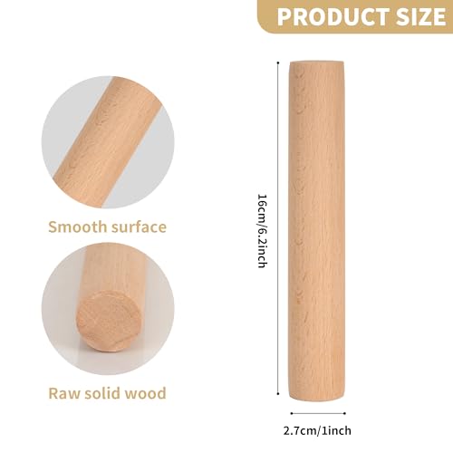 15 Pcs Small Wooden Rolling Pin for Dough