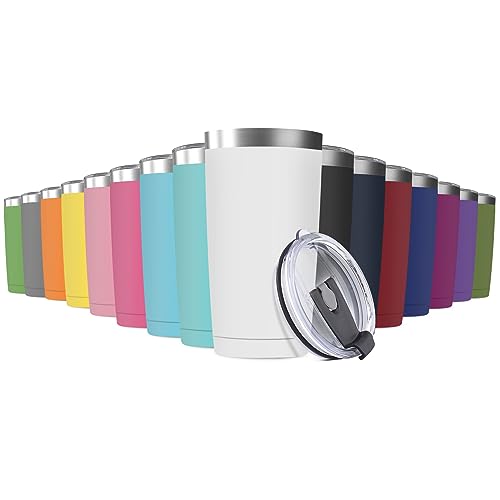 16 Pack 20oz Tumbler Vacuum Insulated Travel Mug with Lids