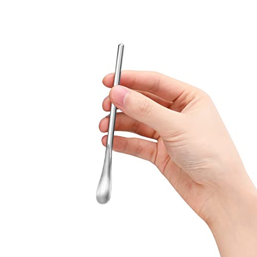 8-Pack 5.0" / 12.8cm 304 Stainless Steel Stirring & Mixing Spoon – Reusable Bar Tool for Coffee, Tea, Iced Drinks & Cocktails (8 Count)