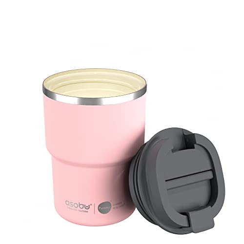 Travel Mug Ceramic Coated Stainless Steel Insulated with Leak and Spill Proof Lid