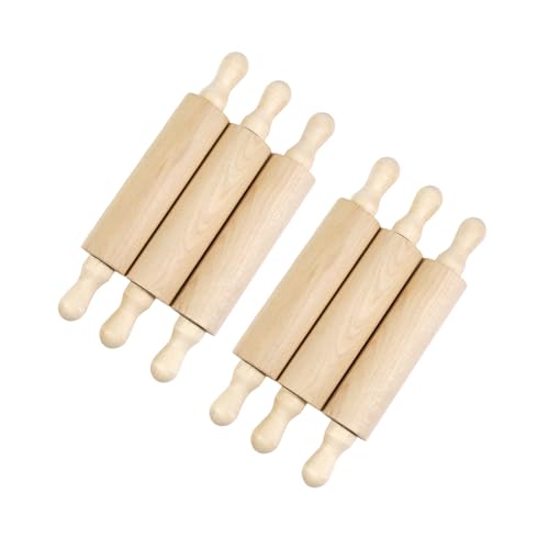 6 Pack 7" Mini Unfinished Wood Roller Tiered Tray Decor (6 Count)