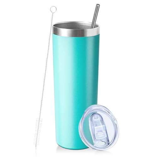 20 oz Skinny Tumbler with Lid and Straw