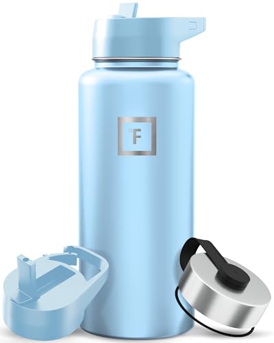 32 oz Wide Mouth Water Bottle with 3 Lids