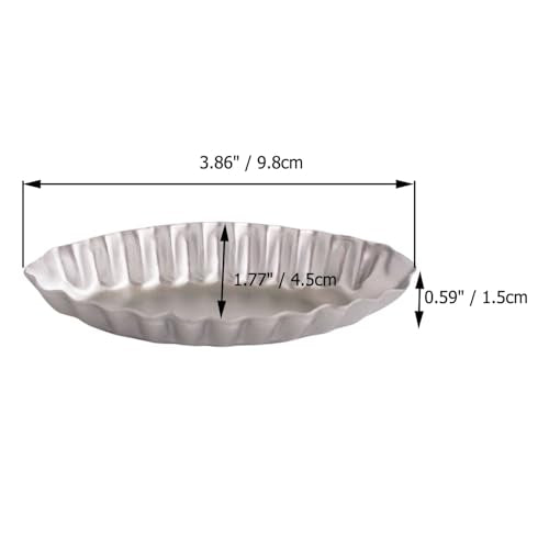 Tiny Aluminum Boat Tart Pan Fluted Oval Baking Mold (10 Count)