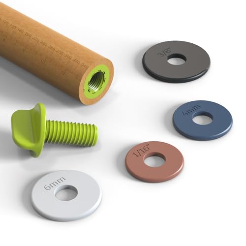 Rolling Pin with 4 Thickness Rings