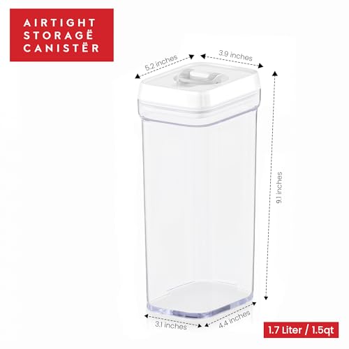 Airtight Food Storage Containers with White Lids 1.7L (4 Count)