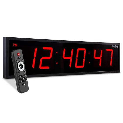 Oversized Digital Wall Clock with Large LED Display & Timer
