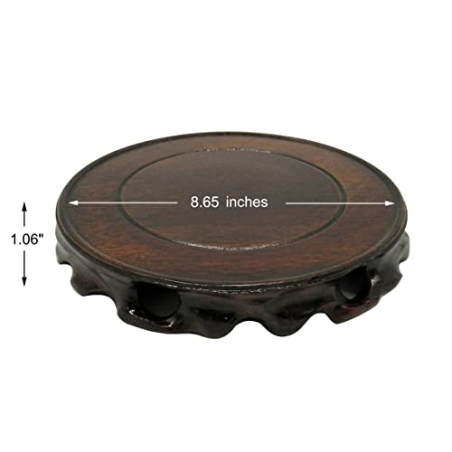 Rustic Vintage Rosewood Circular Display Stand Vase Pot Base Fishbowl Pedestal Stand