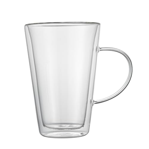Glass Espresso Cups 12 Count 14 Ounces Borosilicate Double Wall Glass Coffee Mugs Insulated Clear Tea Drinkware for Hot or Cold Beverages