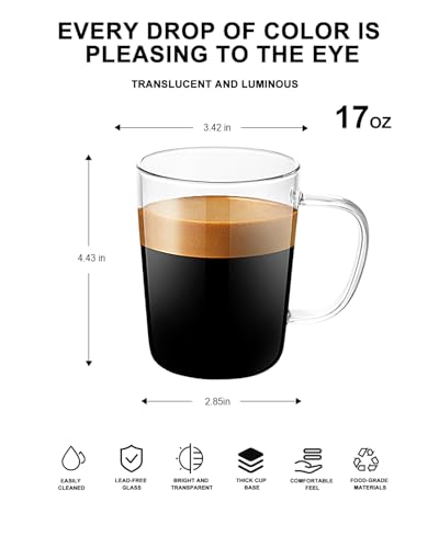 Glass Coffee Mugs (4 Count)