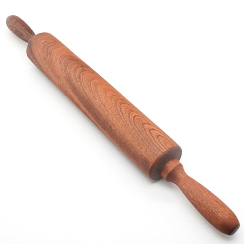 Classic Sapele Wooden Rolling Pin With Handles 17''L x 1.77"W