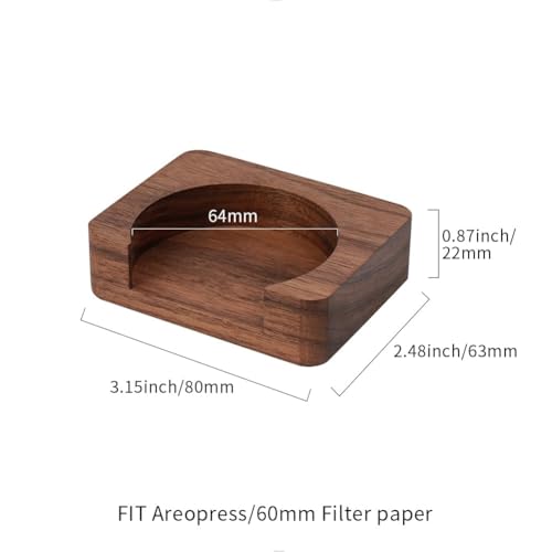 Wood Espresso Paper Filter Holder Stand 63mm