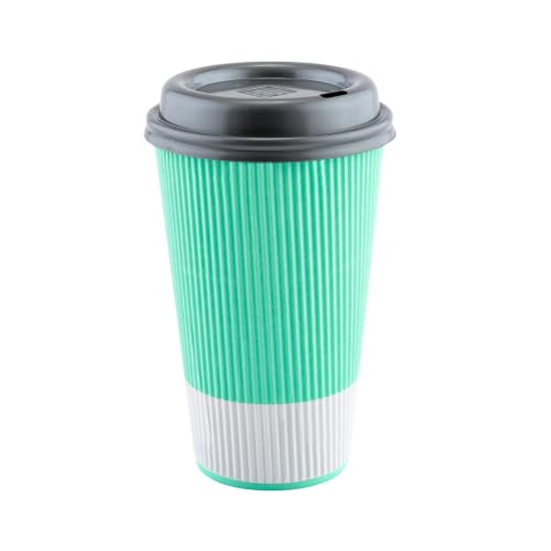 Ripple Wall Coffee Cup 500 Count 16 Ounce Insulated Hot Beverage Cup Disposable Non